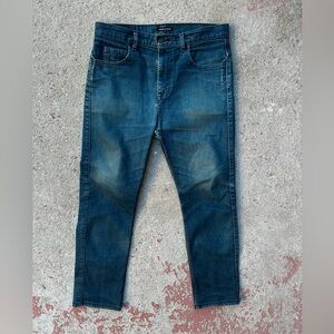 Beams Co LTD Japanese Denim Unisex Jeans Sz 32x24 Blue Skinny Tapered Mid Rise